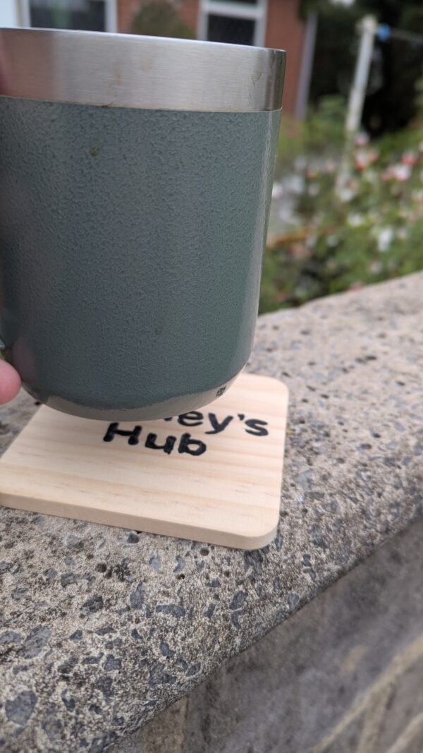 Hand-engraving with color and varnish- Wood Coaster - Pack of 4 (CUSTOMISE)