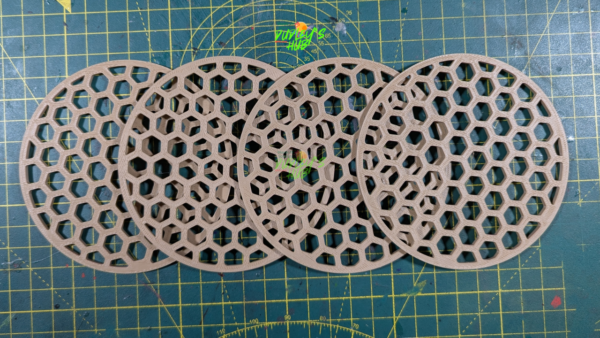 2 PLA - SIMPLE - HEXAGON - 4 COASTER 1 HOLDER (1 PACK)